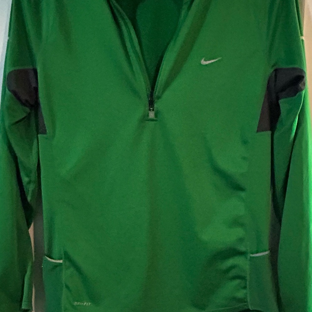 Nike Green Performance Jacket with Quarter-Zip